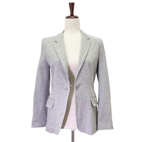 Boston Proper Jersey Knit Single Button Blazer Light Heather Gray Women’s Size 2 - Picture 15 of 15